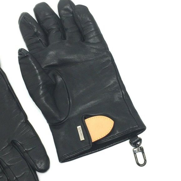 LOUIS VUITTON MP2429 Gon LV staples Edition Gloves Cashmere / Leather Black - Picture 11 of 12